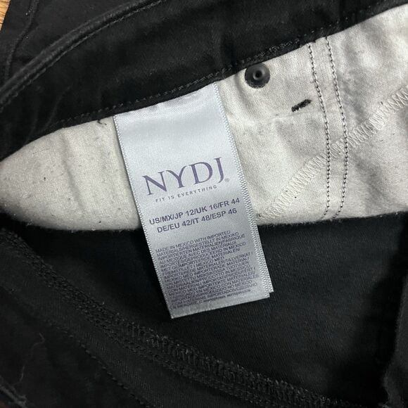 NYDJ Jeans Women's Size 12 Black Sheri Slim Lift Tuck Technology Stretch - Picture 4 of 10